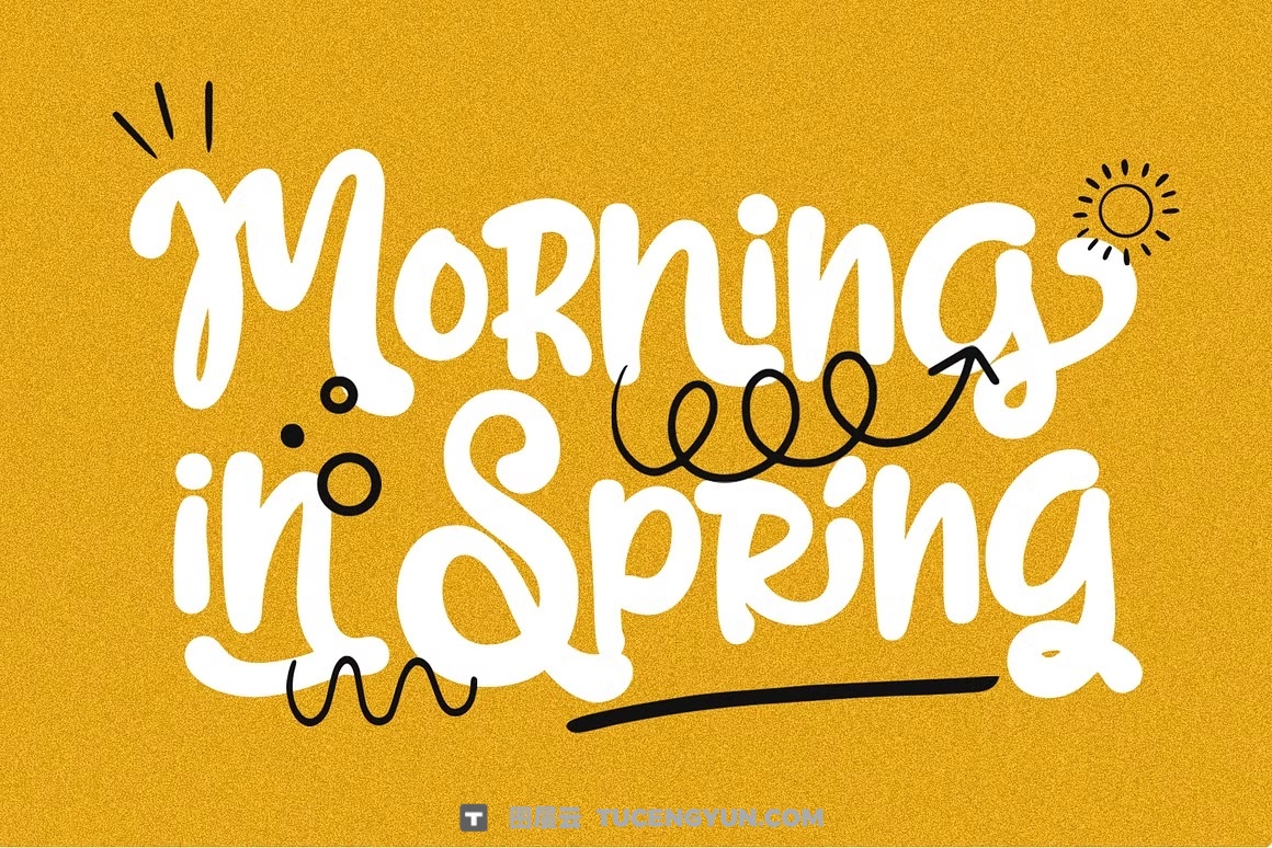 英文字体：大胆流畅曲线手写笔触感俏皮连笔海报封面包装设计字体 Josellyne – Handwritten Display Font（14189）图层云