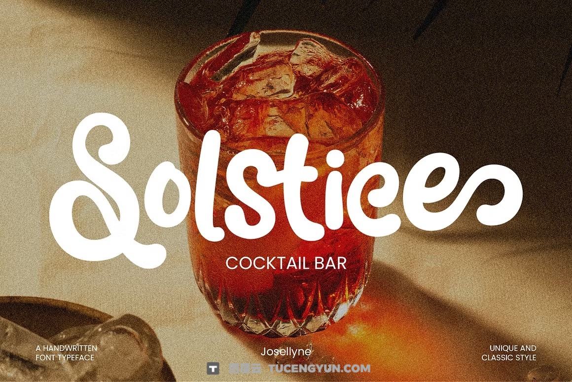 英文字体：大胆流畅曲线手写笔触感俏皮连笔海报封面包装设计字体 Josellyne – Handwritten Display Font（14189）图层云