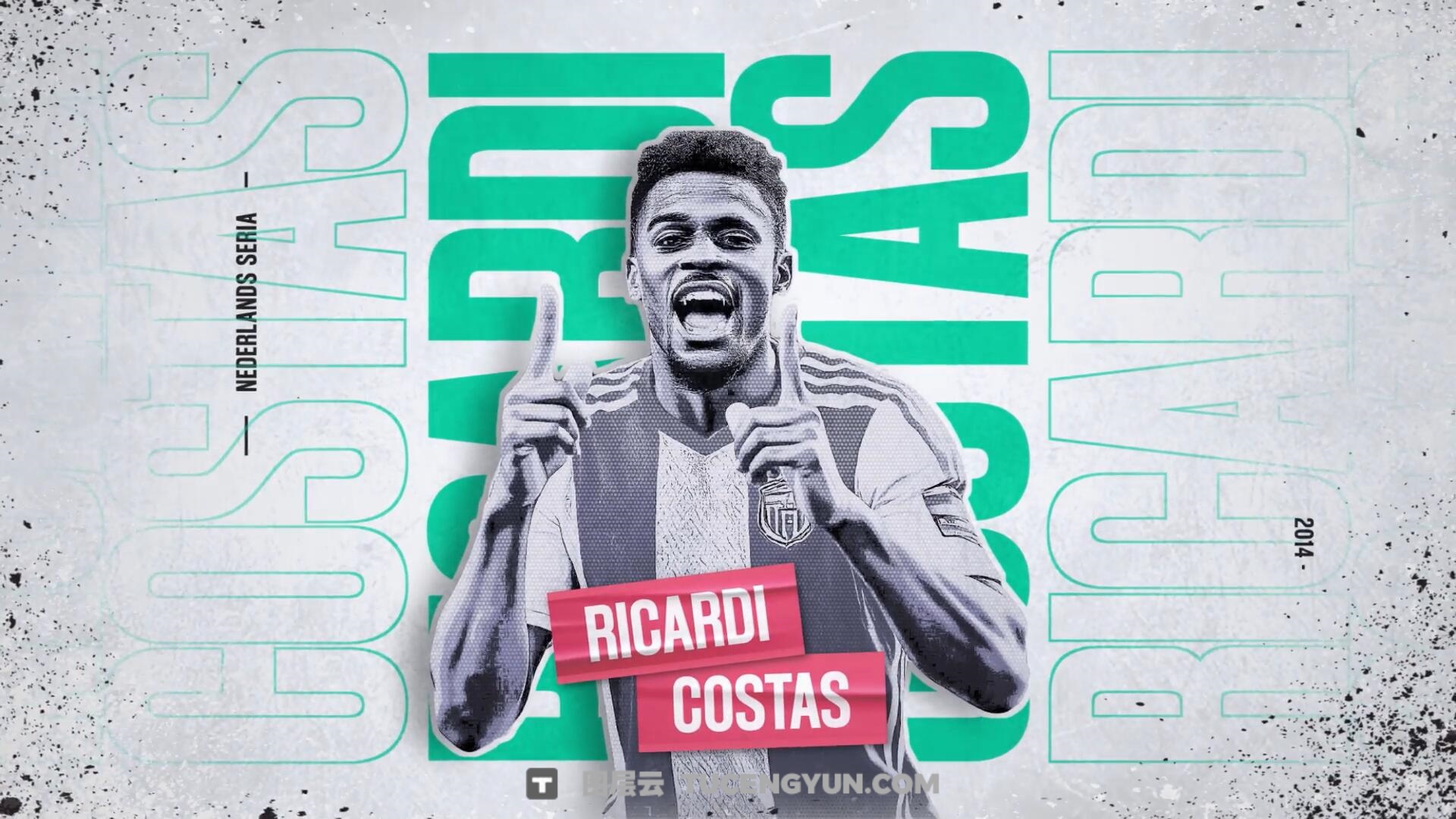 AE模板：复古仿旧撕纸艺术风格运动员介绍定格冻结帧模板动画（14195）图层云