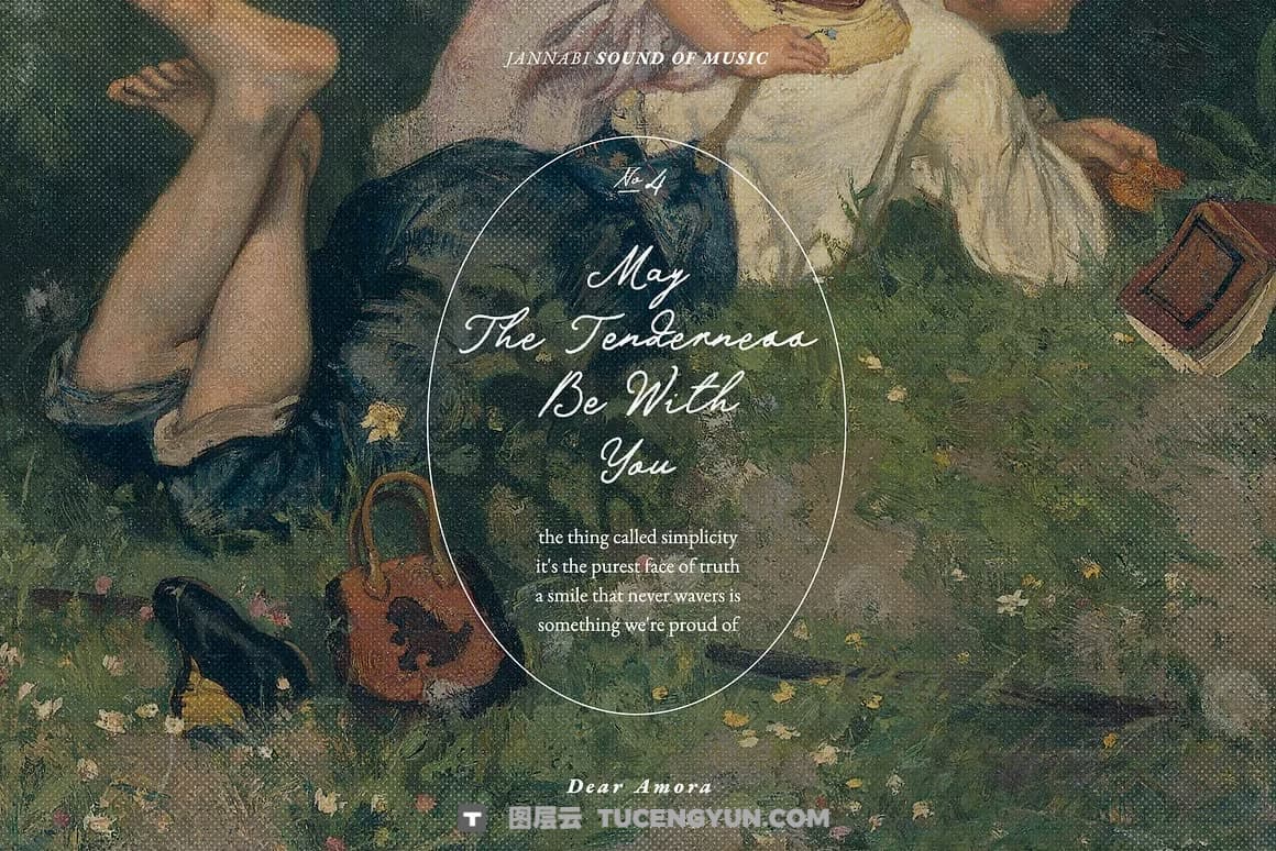 英文字体：真实自然流畅手写连笔logo徽标标题排版海报封面设计字体 Dear Amora Handwritten Script（14203）图层云