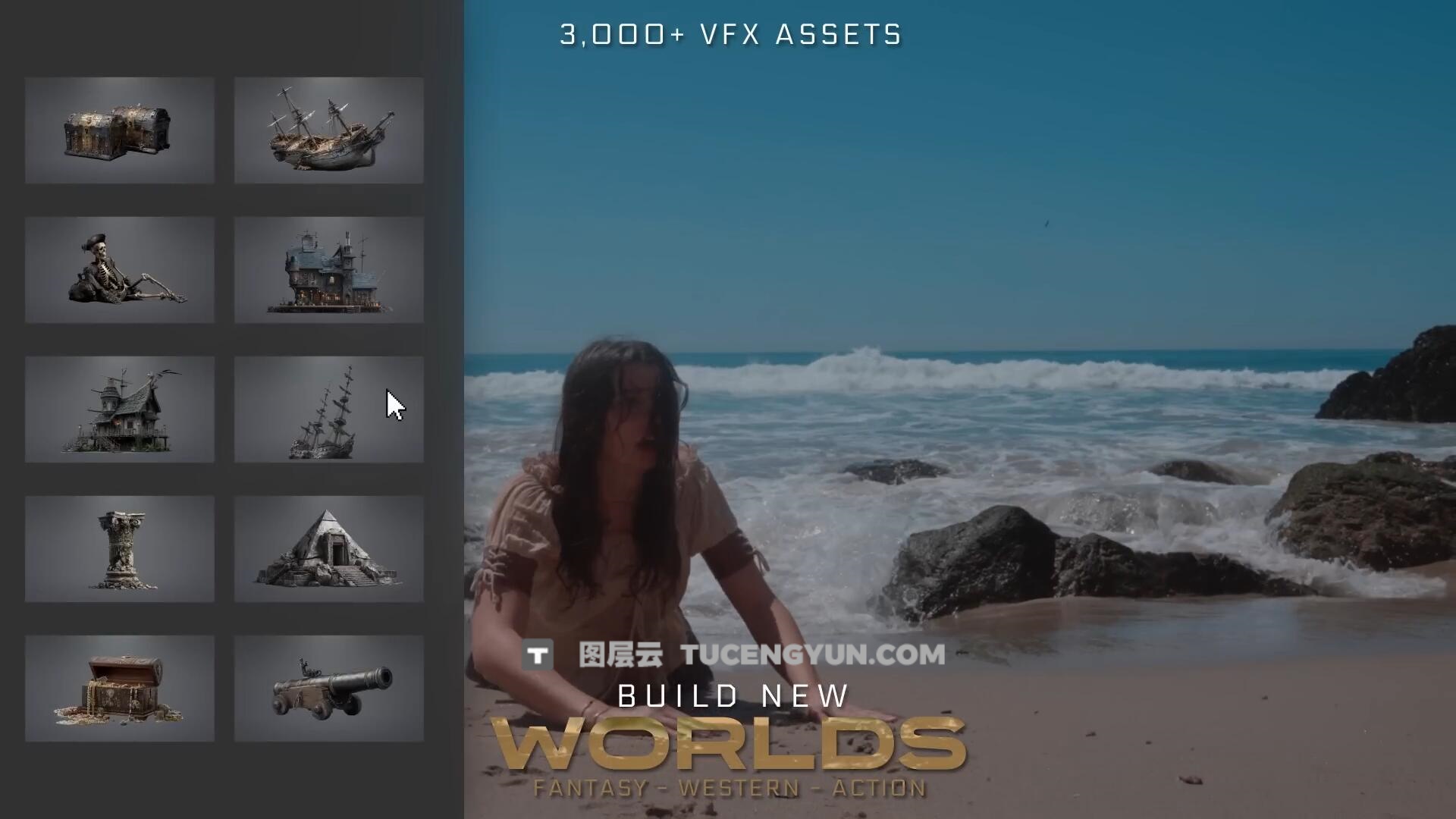 2900张高品质奇幻·西部·动作电影场景特效CG合成透明PNG图片素材4K视觉捆绑包 Bigfilms – WORLDS – 2 Set Extension Packs (Vol. 4 + 5 + 6)（14204）图层云