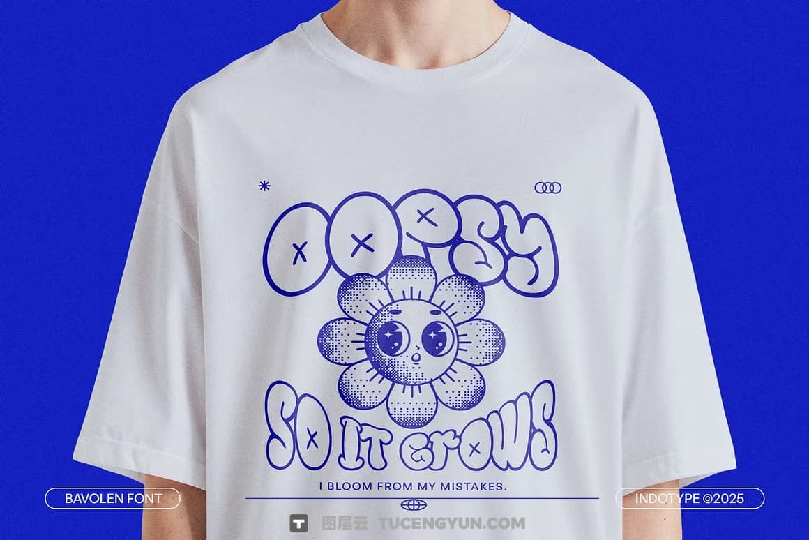 英文字体：复古趣味气泡涂鸦卡通标题海报包装品牌无衬线手写装饰封面海报设计字体 Bavolen – Bubble Graffiti Font（14206）图层云
