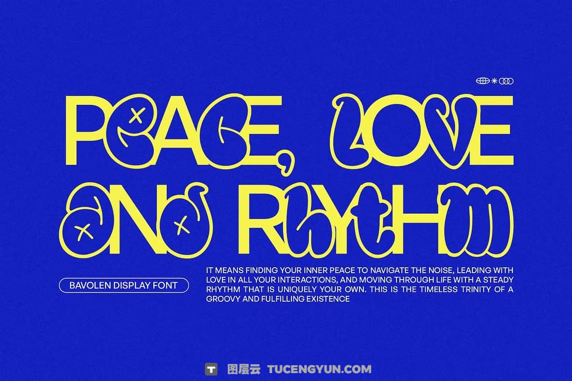 英文字体：复古趣味气泡涂鸦卡通标题海报包装品牌无衬线手写装饰封面海报设计字体 Bavolen – Bubble Graffiti Font（14206）图层云