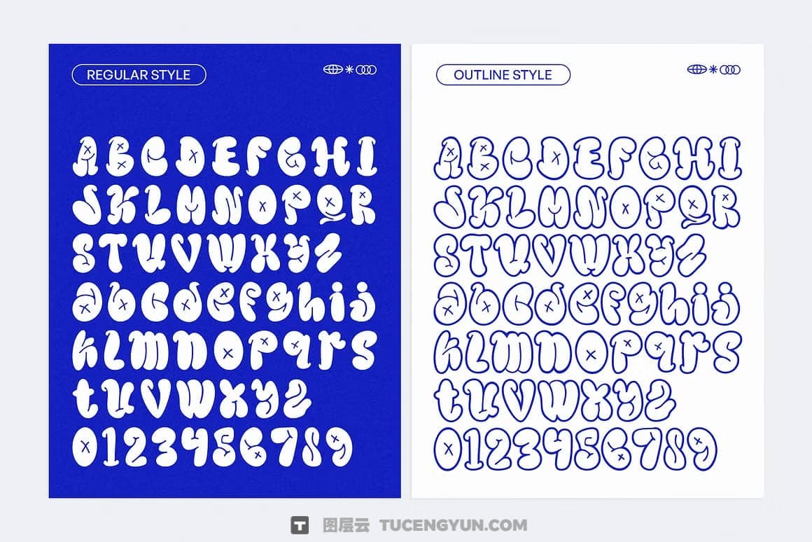 英文字体：复古趣味气泡涂鸦卡通标题海报包装品牌无衬线手写装饰封面海报设计字体 Bavolen – Bubble Graffiti Font（14206）图层云