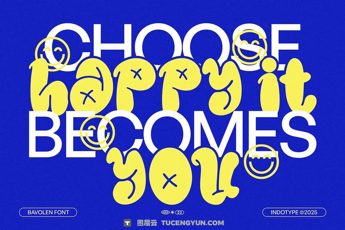 英文字体：复古趣味气泡涂鸦卡通标题海报包装品牌无衬线手写装饰封面海报设计字体 Bavolen – Bubble Graffiti Font（14206）