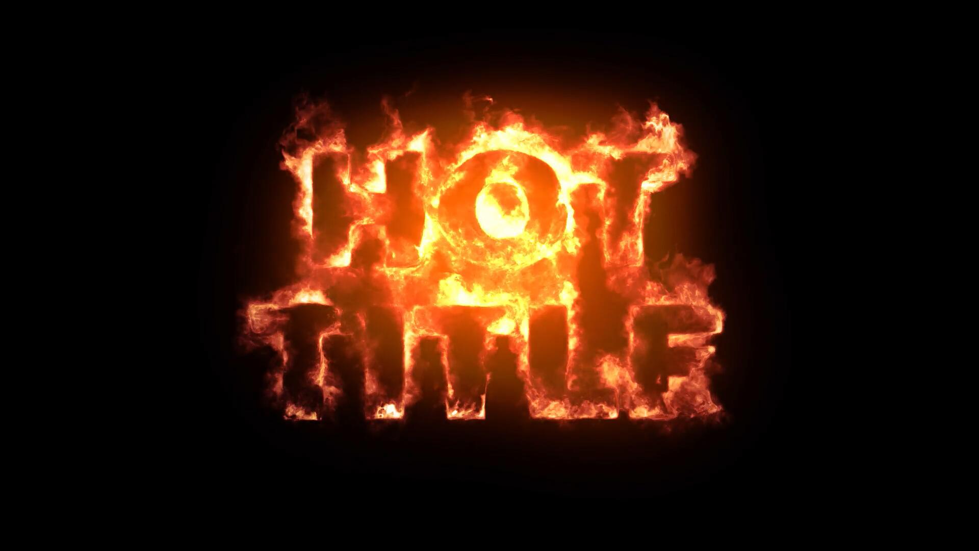 PR模板：真实史诗级火焰燃烧电影感文字标题LOGO效果动画（14212）