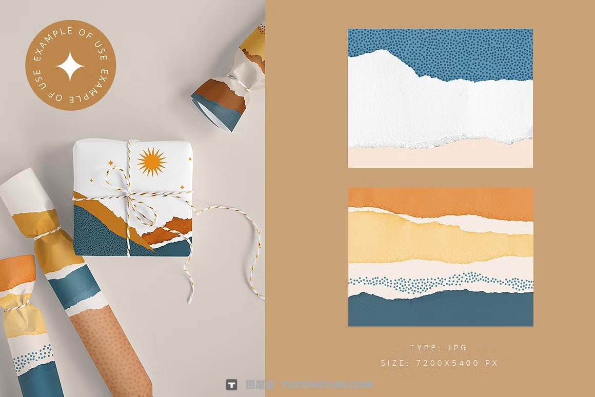 88款高清创意抽象纸张撕裂拼贴纹理背景图片设计素材 Abstract Torn Deckled Paper Edges（14217）图层云