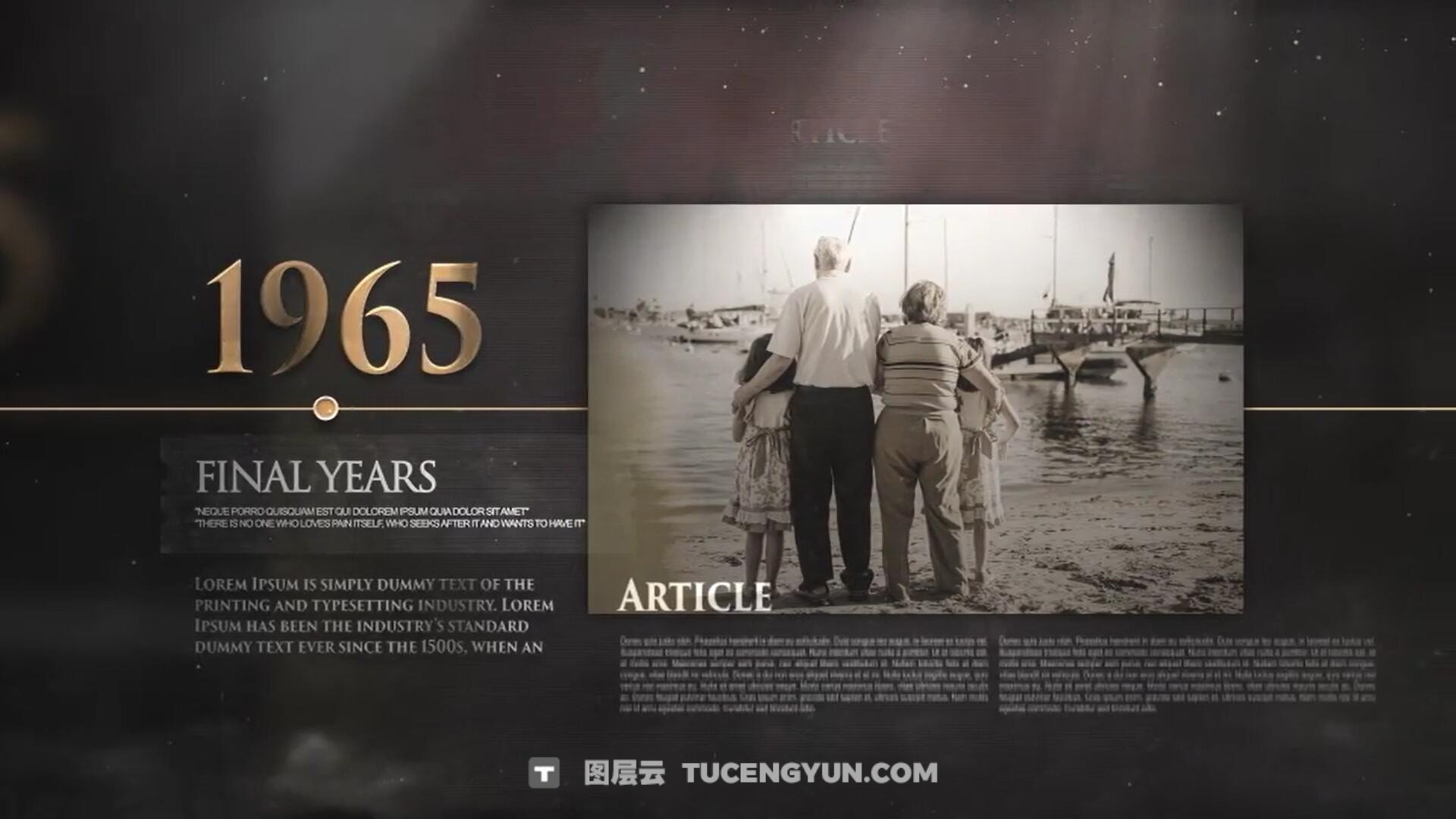 AE模板：真实历史财经纪录片时间轴大事记时间线动画模板（14225）图层云