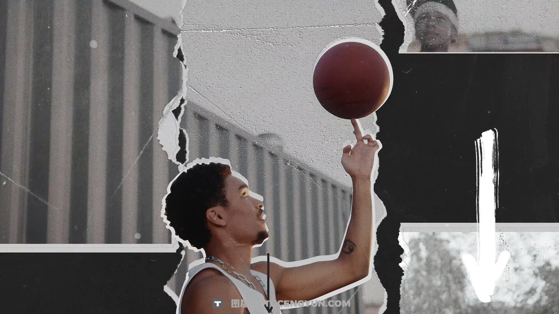 PR模板：复古拼贴艺术风格画面对象拆分翻转无缝转场过渡（14227）图层云