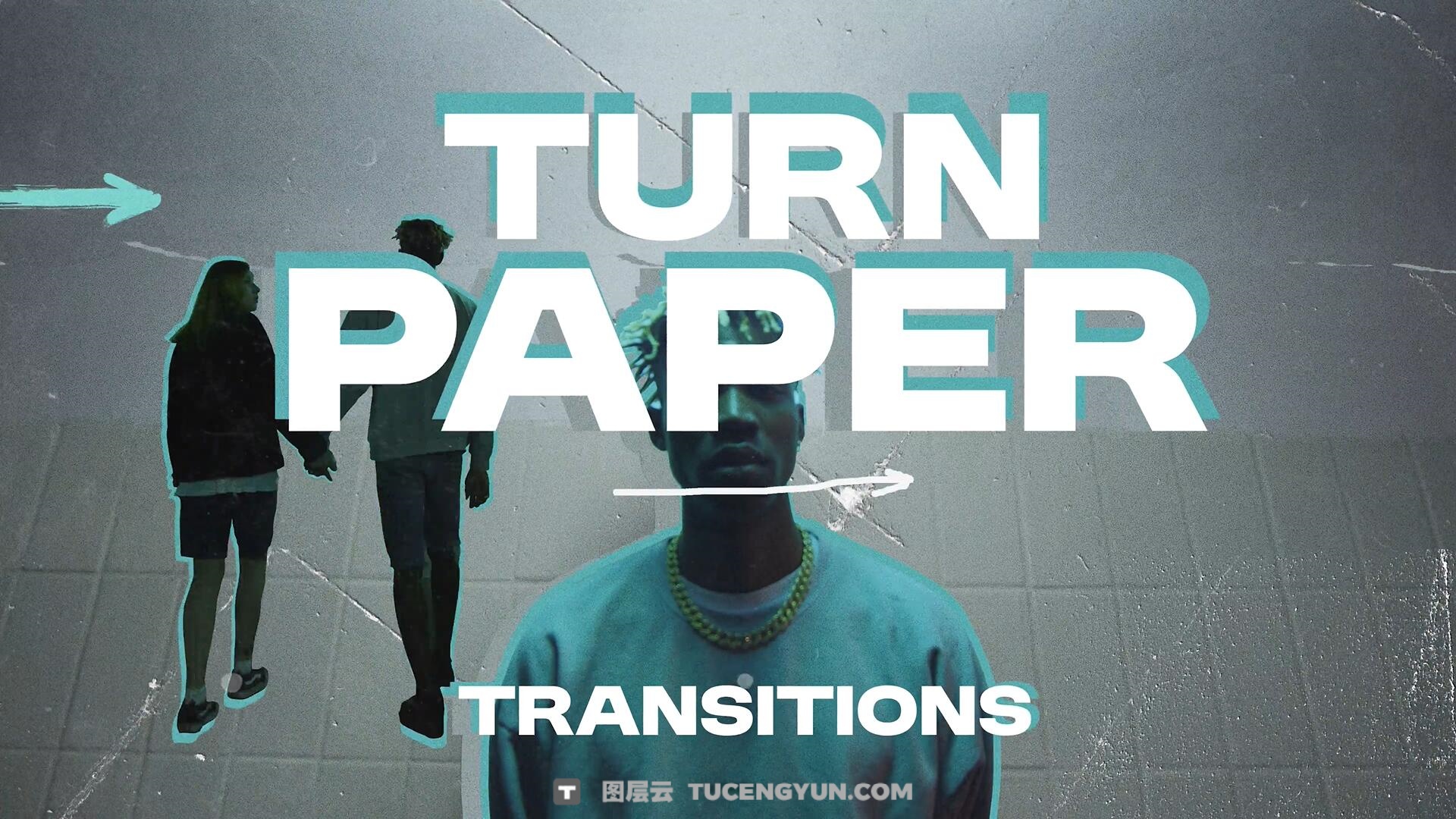 PR模板：复古拼贴艺术风格画面对象拆分翻转无缝转场过渡（14227）图层云