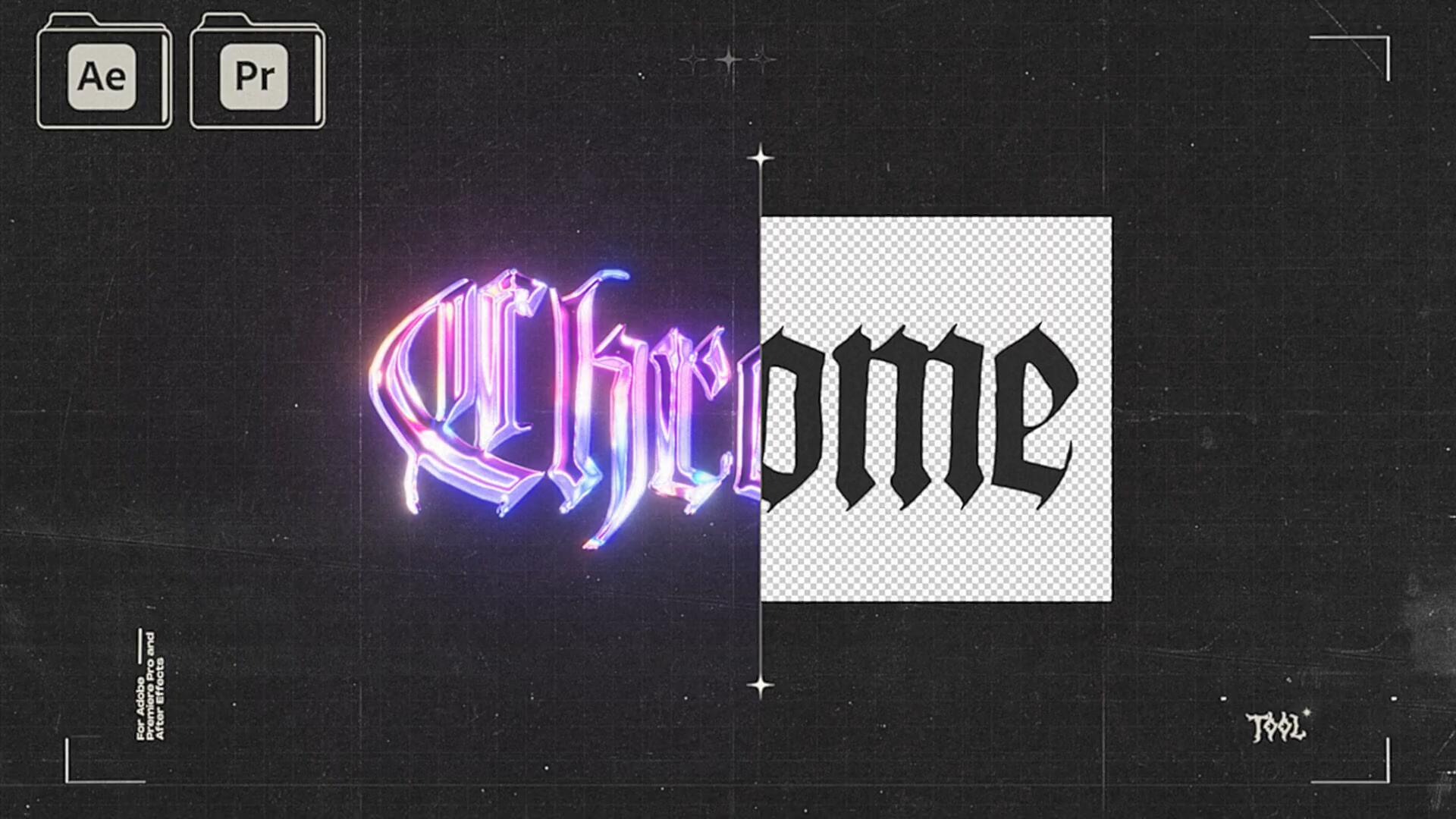 AE插件：全息3D金属抽象艺术酸性镀铬扭曲流体效果文字标题画面效果插件 AnimaFX – ChromeFX（14240）图层云