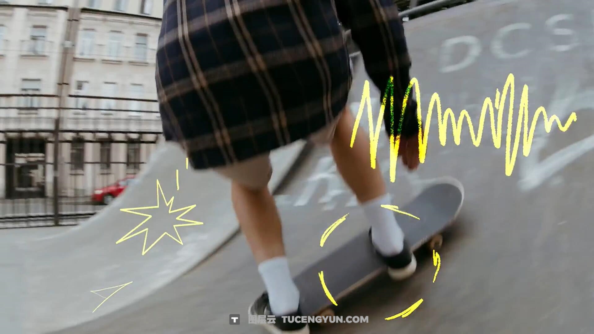 FCPX插件：135个老式涂鸦风格化线条箭头边框字母数字符号贴纸元素动画（14244）图层云