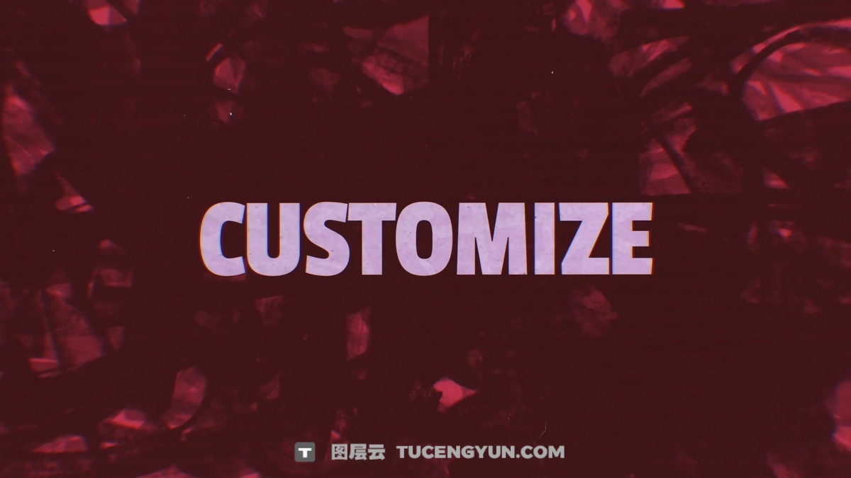 达芬奇模板：复古仿旧风格垃圾摇滚文字标题背景叠加动画模板（14245）图层云