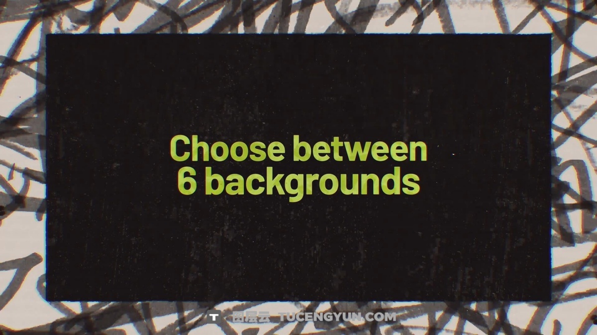 达芬奇模板：复古仿旧风格垃圾摇滚文字标题背景叠加动画模板（14245）图层云