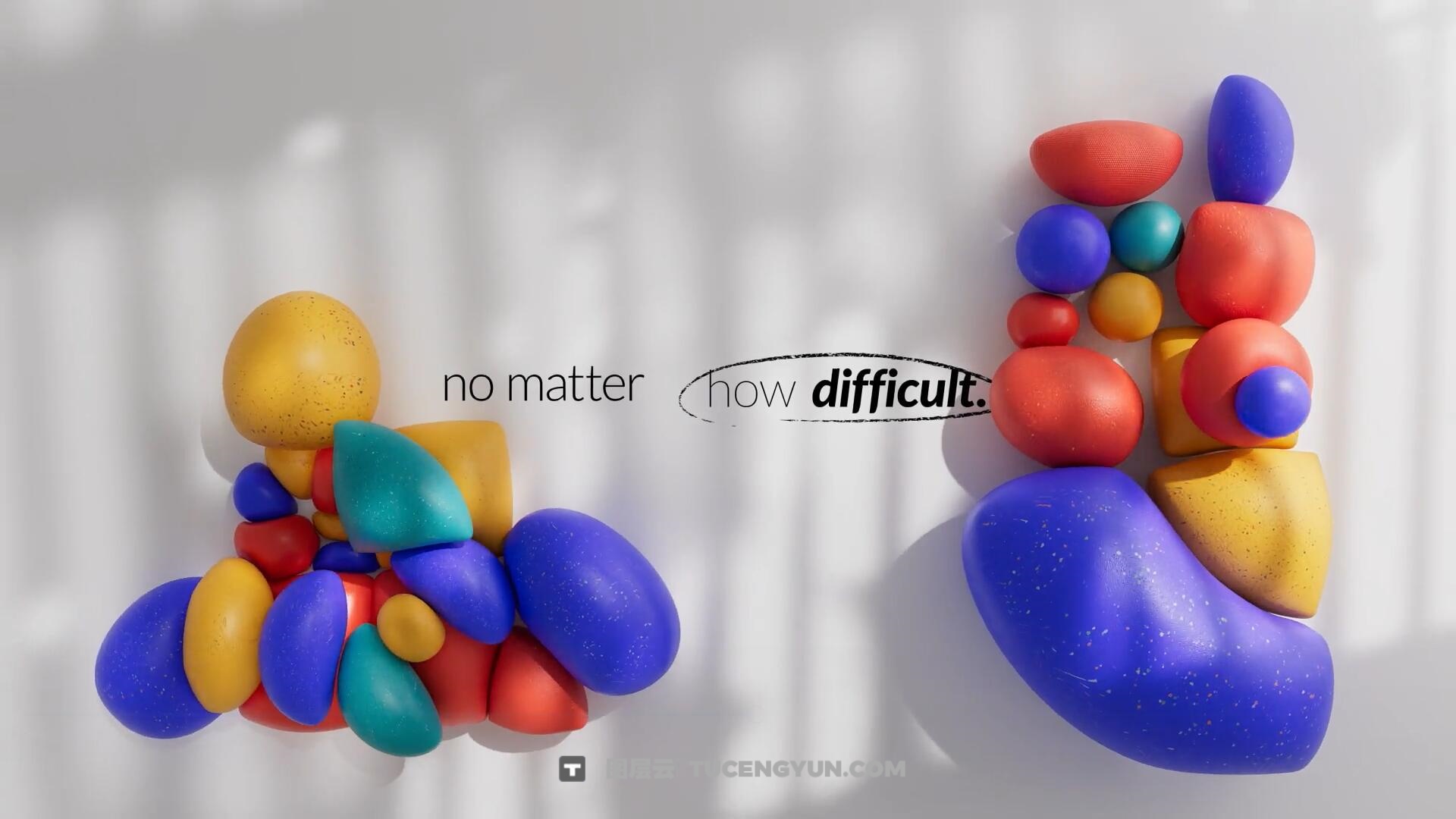 AE模板：全新包豪斯风格3D几何形状艺术光影效果动力学排版短片模板（14252）图层云