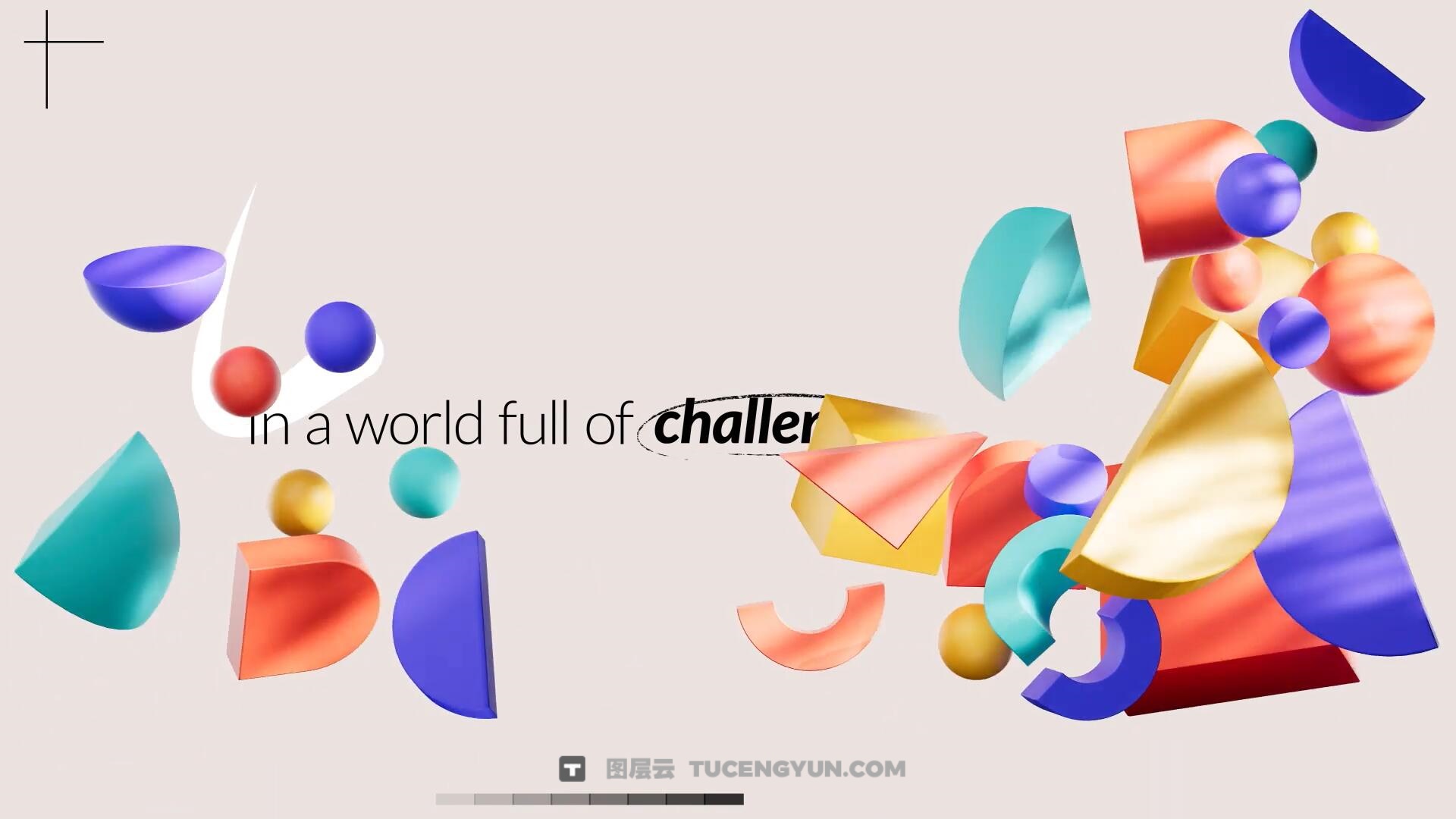 AE模板：全新包豪斯风格3D几何形状艺术光影效果动力学排版短片模板（14252）图层云