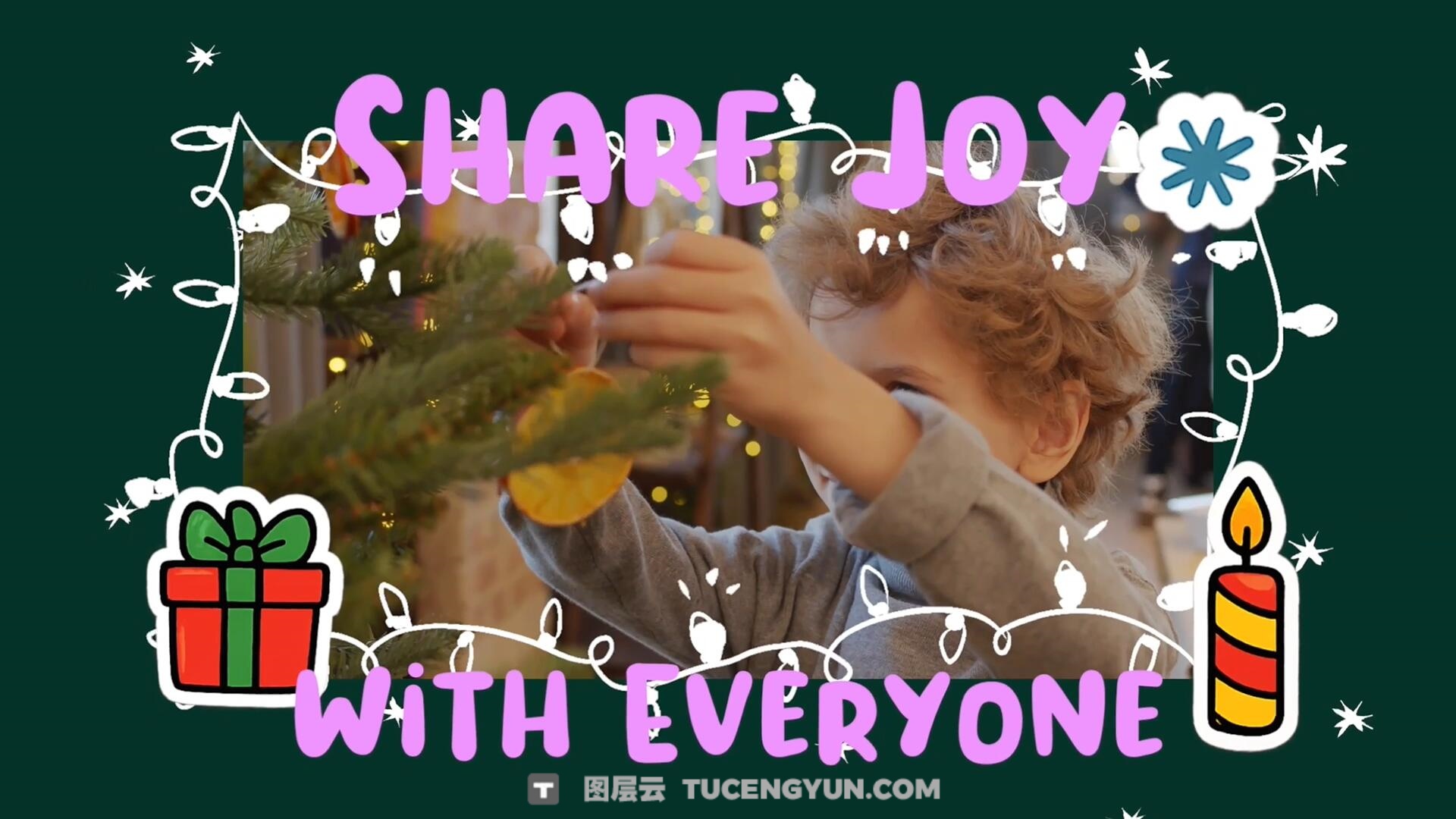 FCPX插件：圣诞节趣味卡通开场片头（14256）图层云