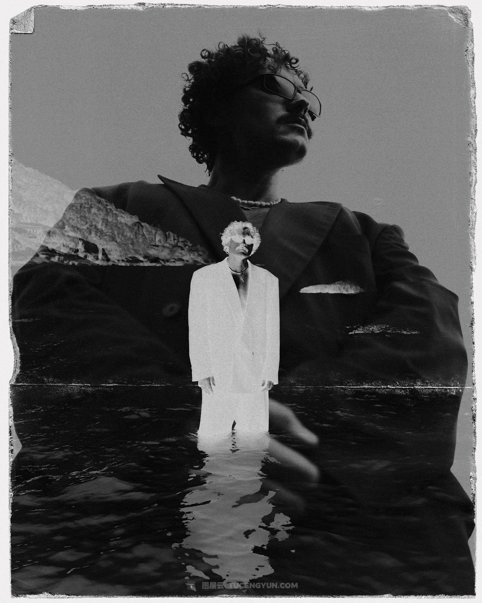 40款复古情绪风格拼贴艺术、双重曝光、胶片框架人像摄影后期照片设计排版PSD模板样机素材 KORZOV COLLAGES #1（14258）图层云