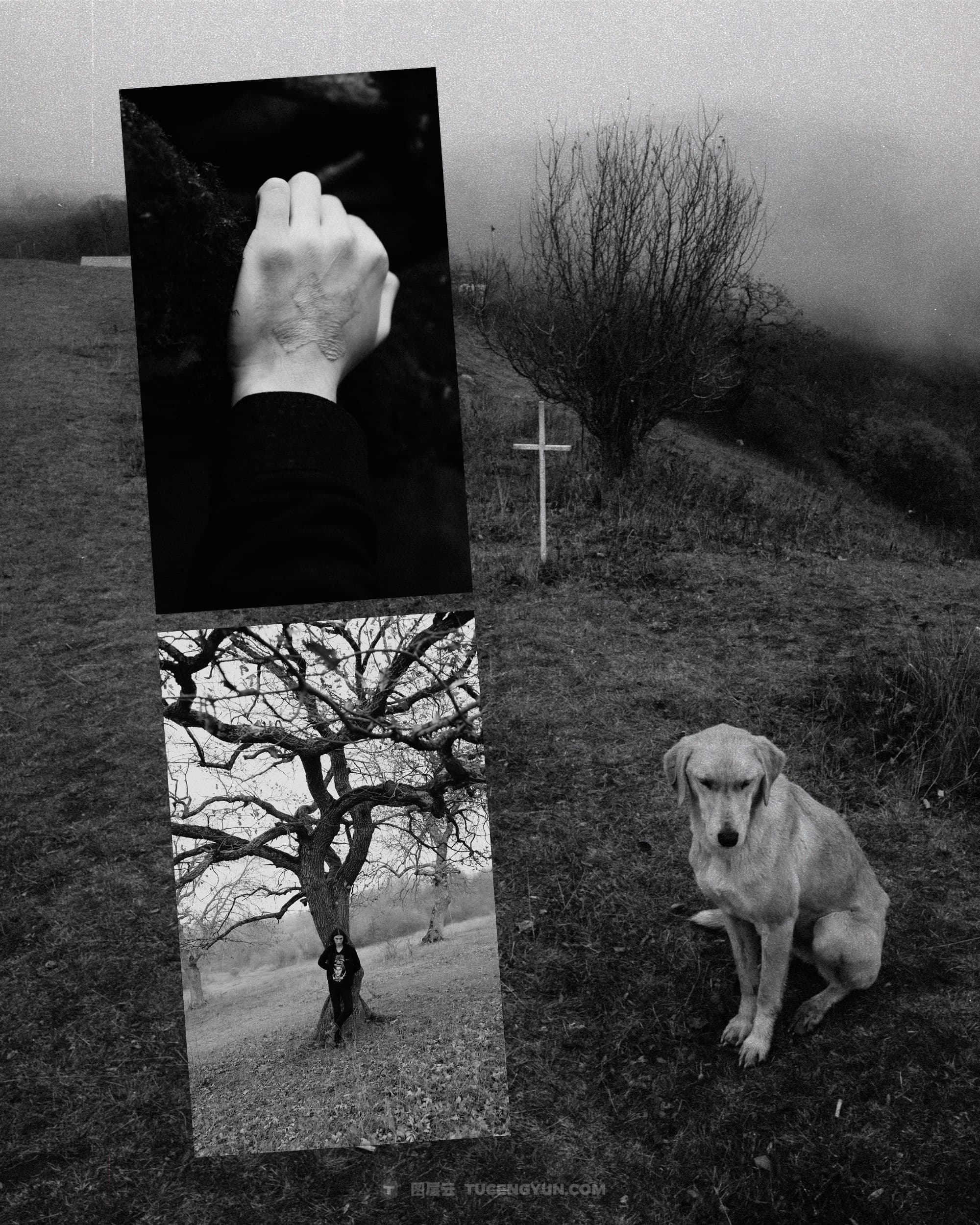 40款复古情绪风格拼贴艺术、双重曝光、胶片框架人像摄影后期照片设计排版PSD模板样机素材 KORZOV COLLAGES #1（14258）图层云