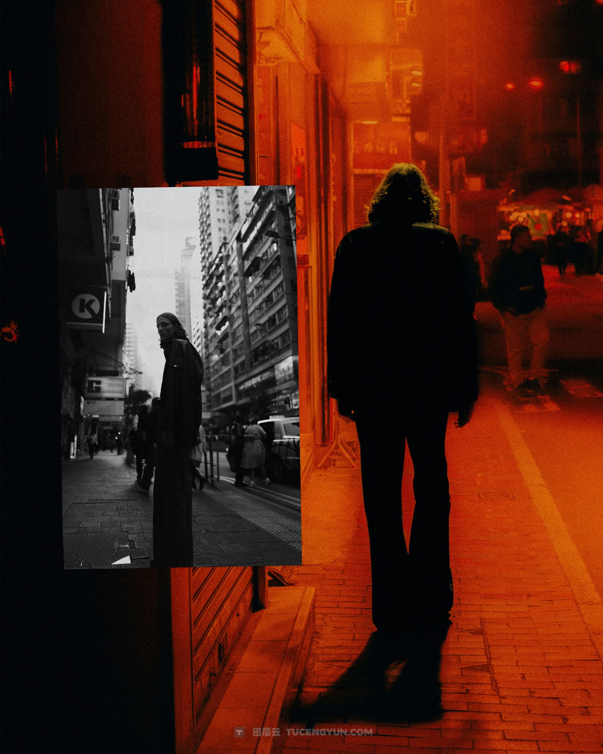 40款复古情绪风格拼贴艺术、双重曝光、胶片框架人像摄影后期照片设计排版PSD模板样机素材 KORZOV COLLAGES #1（14258）图层云