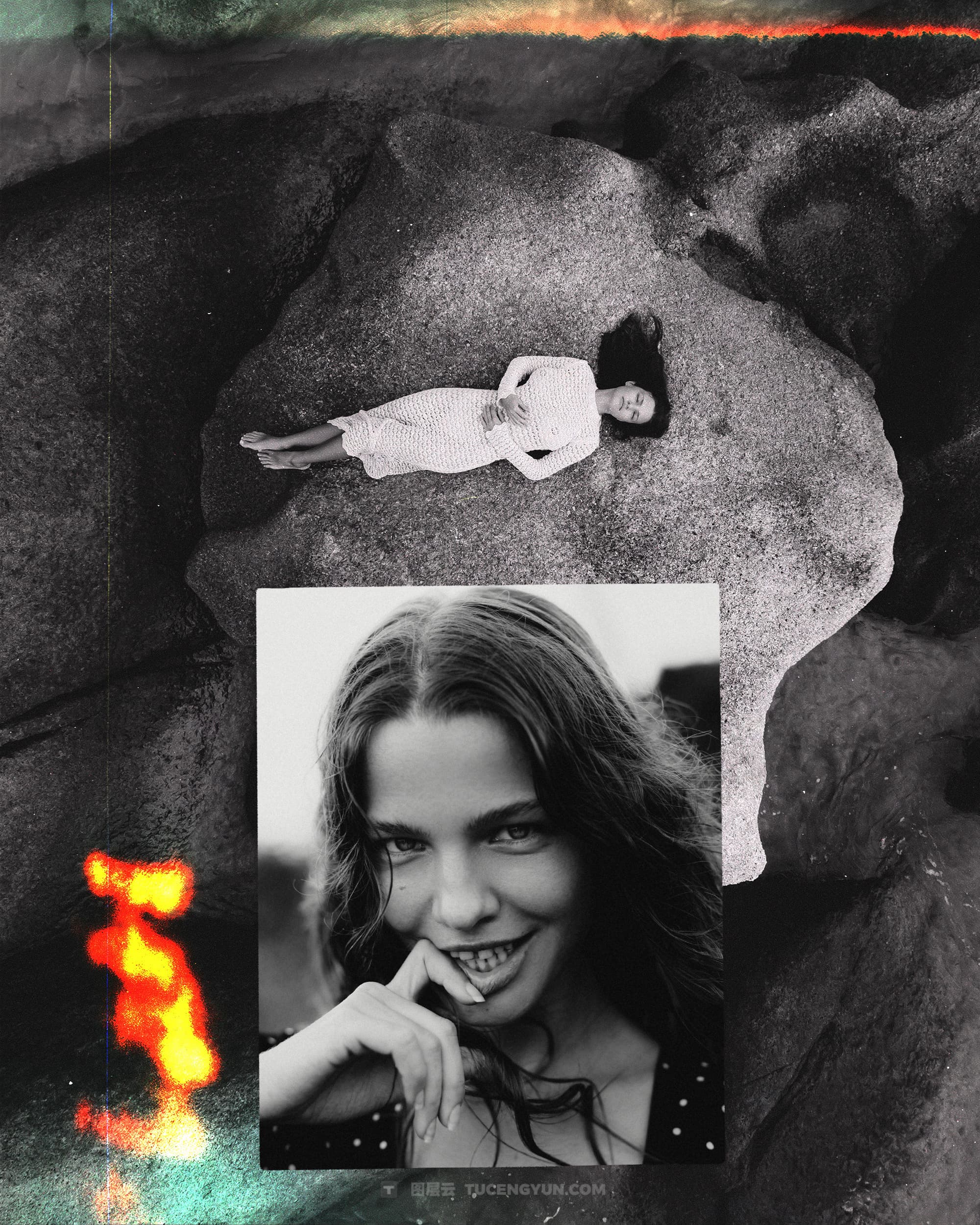 40款复古情绪风格拼贴艺术、双重曝光、胶片框架人像摄影后期照片设计排版PSD模板样机素材 KORZOV COLLAGES #1（14258）图层云