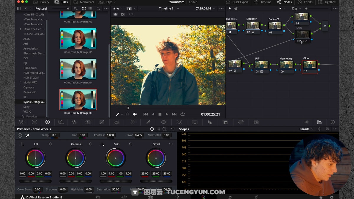 经典电影质感青橙色调视频色彩分级LUT调色预设 Ryan Herrick – Ryans Orange & Teal Luts（14261）图层云