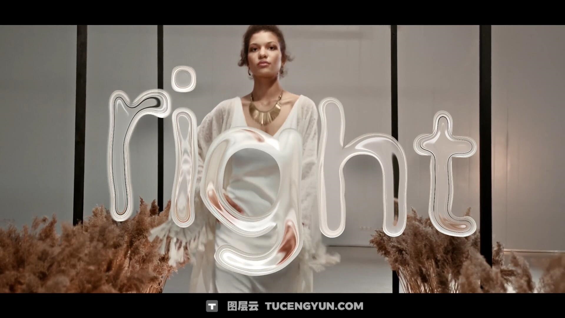 达芬奇预设：全新苹果液态玻璃风格流体弯曲文字标题效果动画（14263）图层云