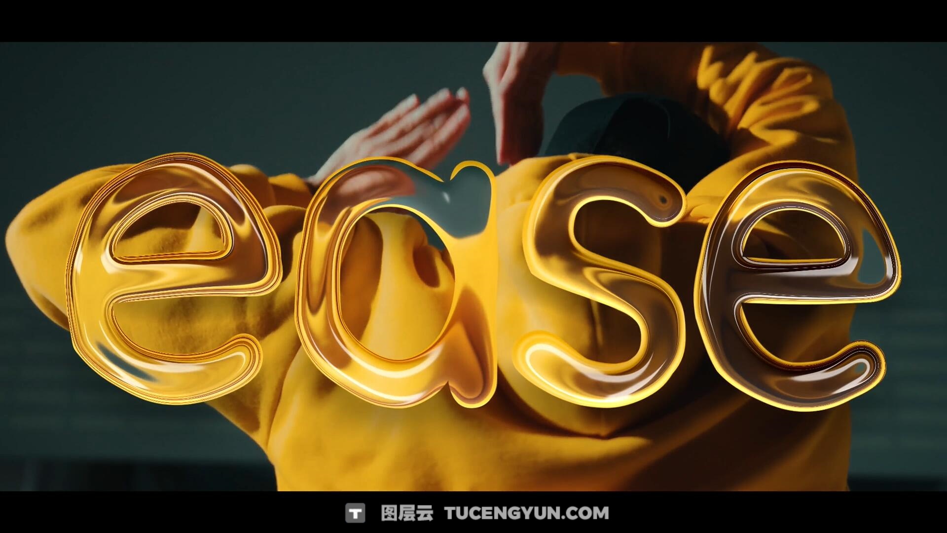 达芬奇预设：全新苹果液态玻璃风格流体弯曲文字标题效果动画（14263）图层云