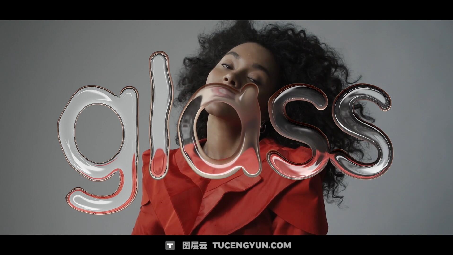 达芬奇预设：全新苹果液态玻璃风格流体弯曲文字标题效果动画（14263）图层云