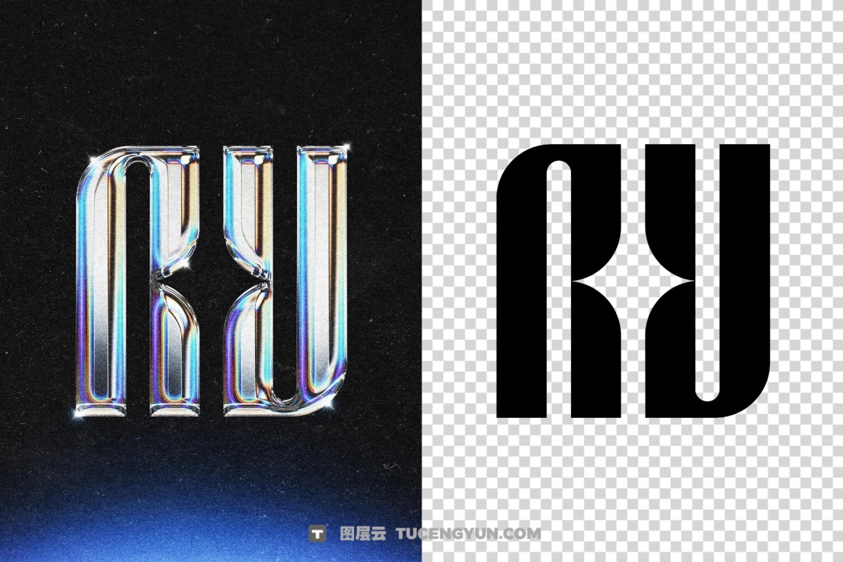 复古千禧Y2K风格酸性金属镀铬3D玻璃LOGO文本标题特效PSD特效样机 Prism Chrome Text & Logo Effect(14270)图层云 复古千禧Y2K风格酸性金属镀铬3D玻璃LOGO文本标题特效PSD特效样机 Prism Chrome Text & Logo Effect(14270)图层云