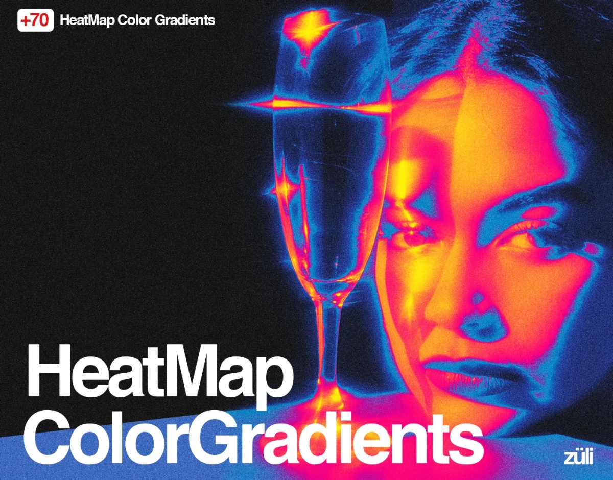 70个热感应酸性艺术渐变PS预设图像后期叠加预设素材 +70 HeatMap Color Gradients（14284）