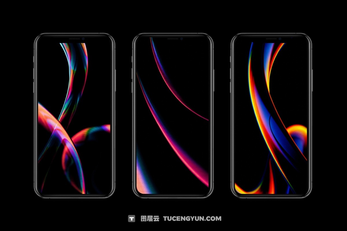 全息棱彩平滑渐变扫描线海报封面背景纹理PSD+JPG素材 Flow Abstract Backgrounds Collection（14300）图层云