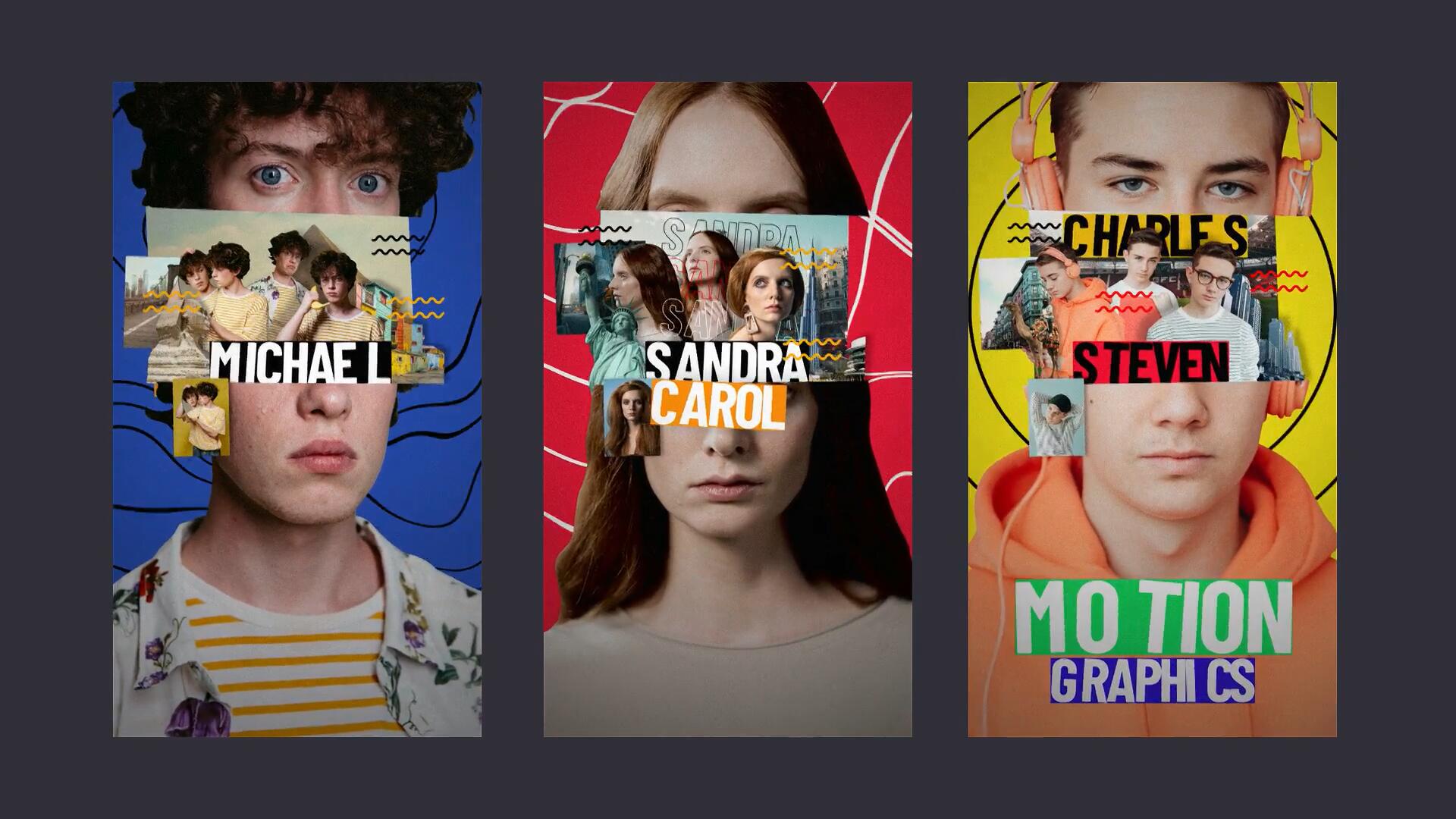 AE模板：复古拼贴艺术脑洞故事文字标题海报封面动画（14307）