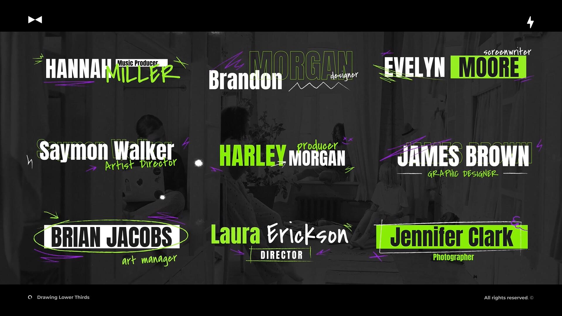 达芬奇预设：大胆潦草手绘涂鸦风格文字标题动画（14311）