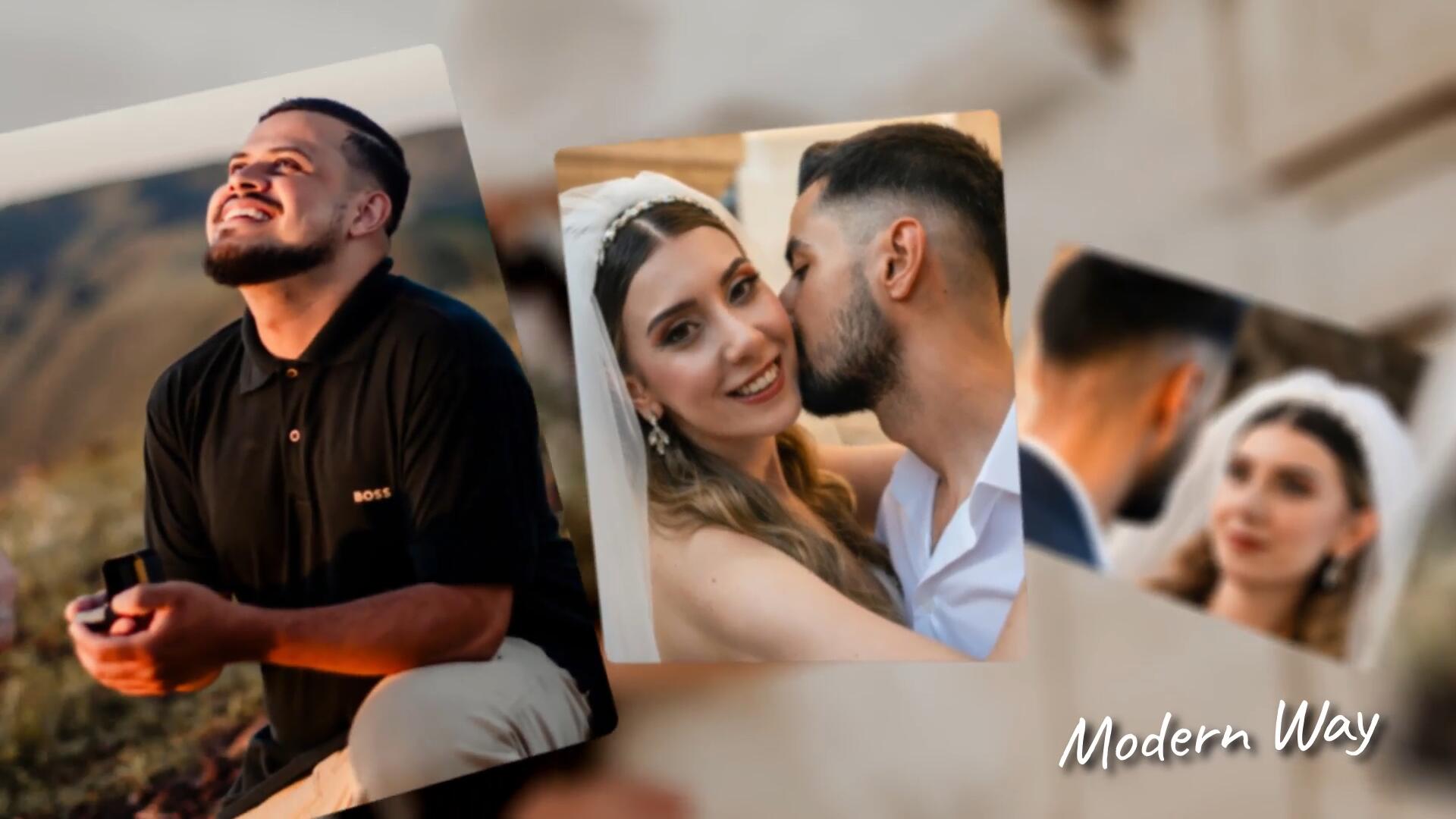 达芬奇模板：浪漫温馨婚礼纪念日旅行回忆录照片相册展示模板（14317）