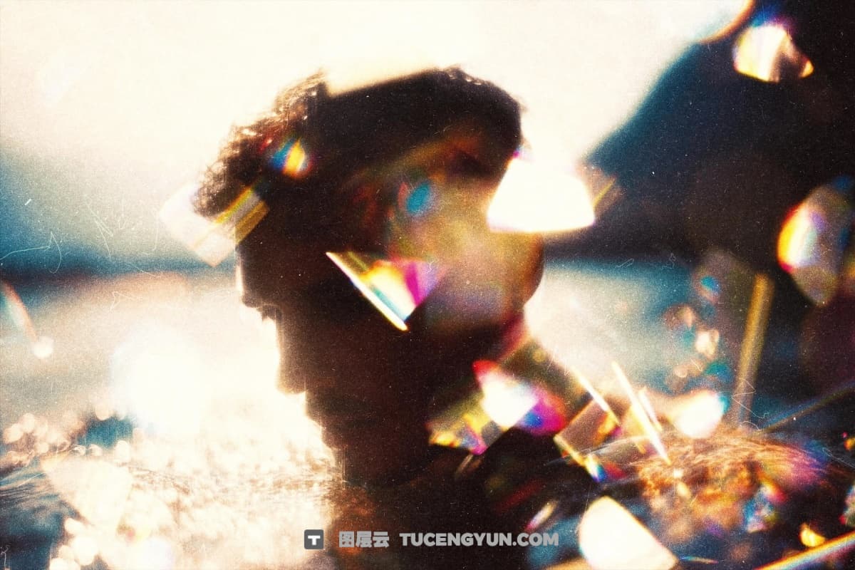 《白日梦想家》棱镜光晕玻璃折射散景封面海报PSD特效样机 Daydream Leak Photo Effect（14322）图层云