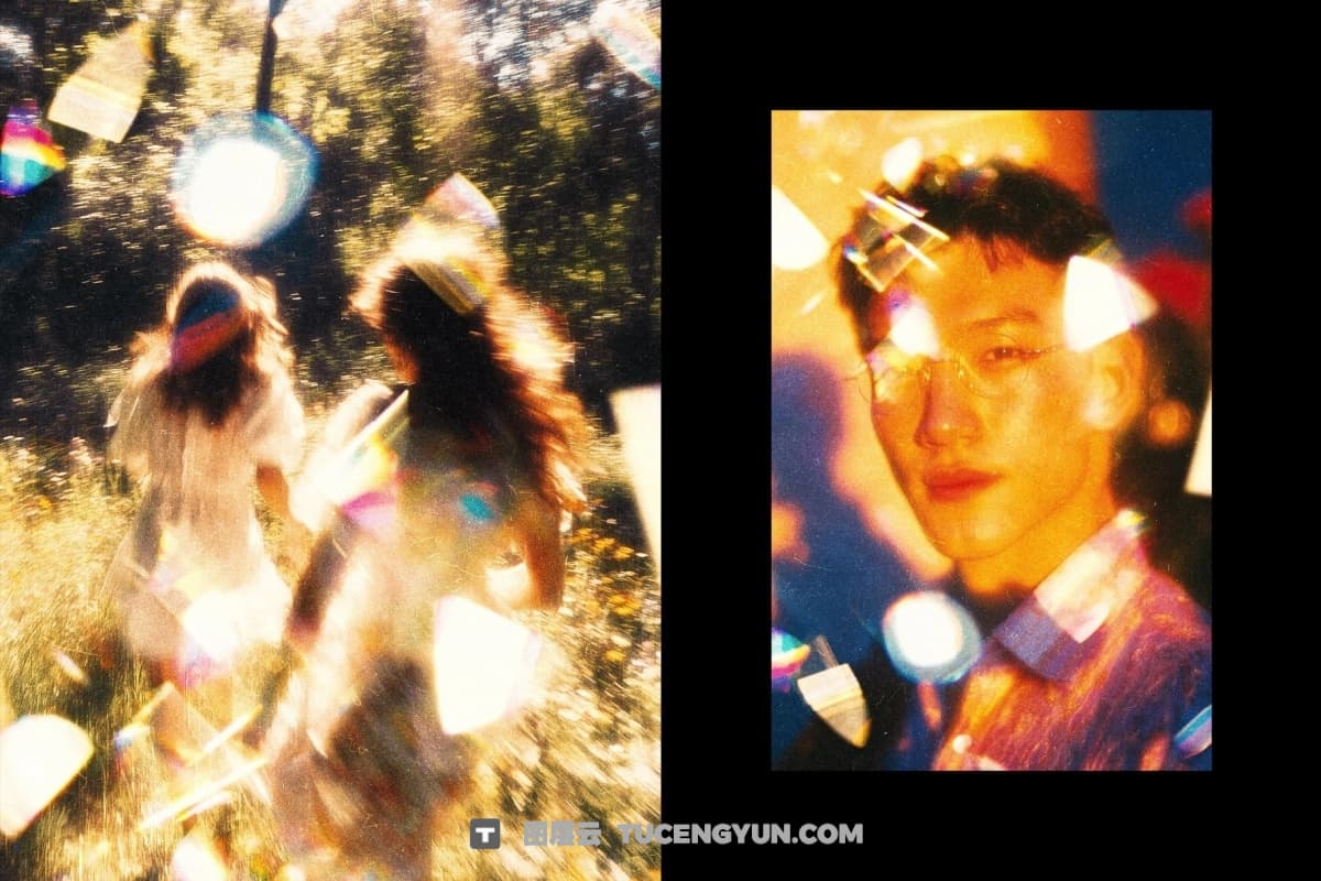 《白日梦想家》棱镜光晕玻璃折射散景封面海报PSD特效样机 Daydream Leak Photo Effect（14322）图层云