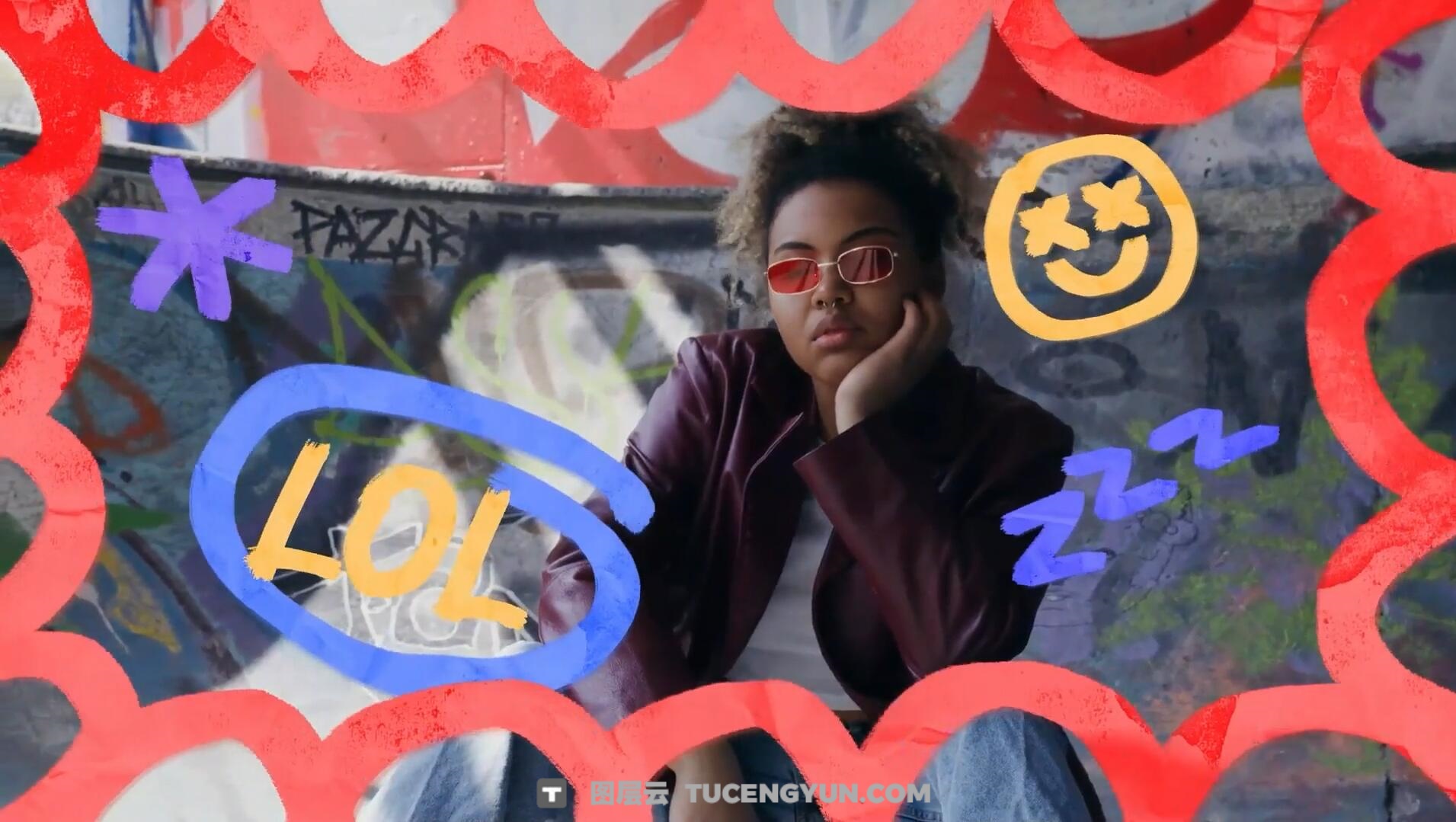 FCPX插件：100个大胆粗糙手绘标记笔刷涂鸦爱心箭头圆圈边框数字字母定格动画元素（14336）图层云