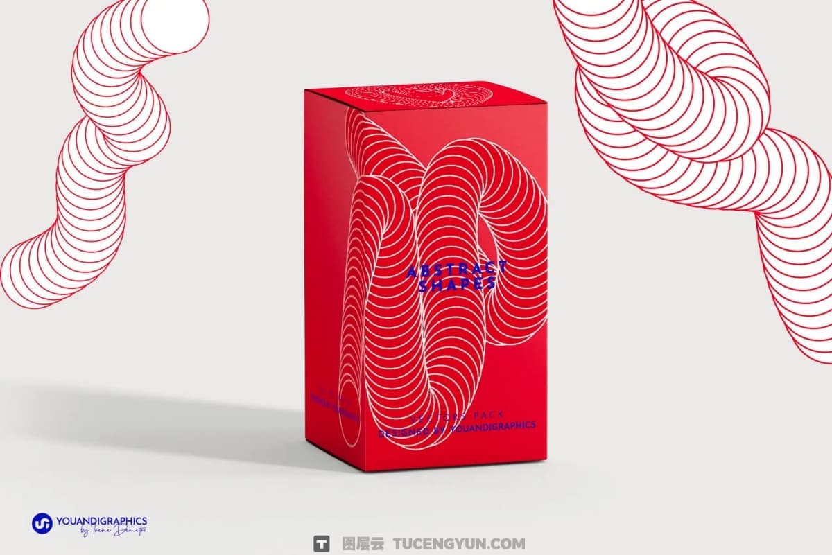 40个前卫抽象圆环扭曲抽象艺术潮流3D立体几何图形海报设计AI矢量素材 Abstract Vectors Pack（14441）图层云