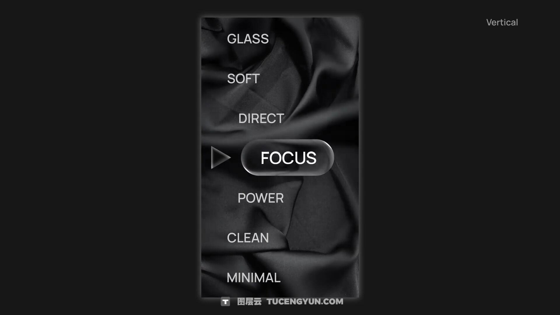 AE模板：苹果液态玻璃风格文字标题轮播、循环、滚动场景动画排版模板 支持横竖屏（14444）图层云