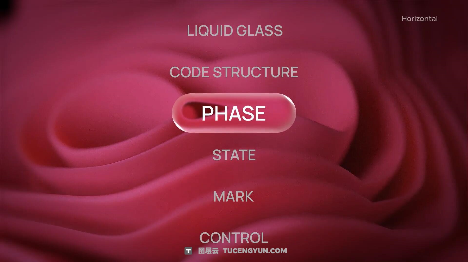 AE模板：苹果液态玻璃风格文字标题轮播、循环、滚动场景动画排版模板 支持横竖屏（14444）图层云