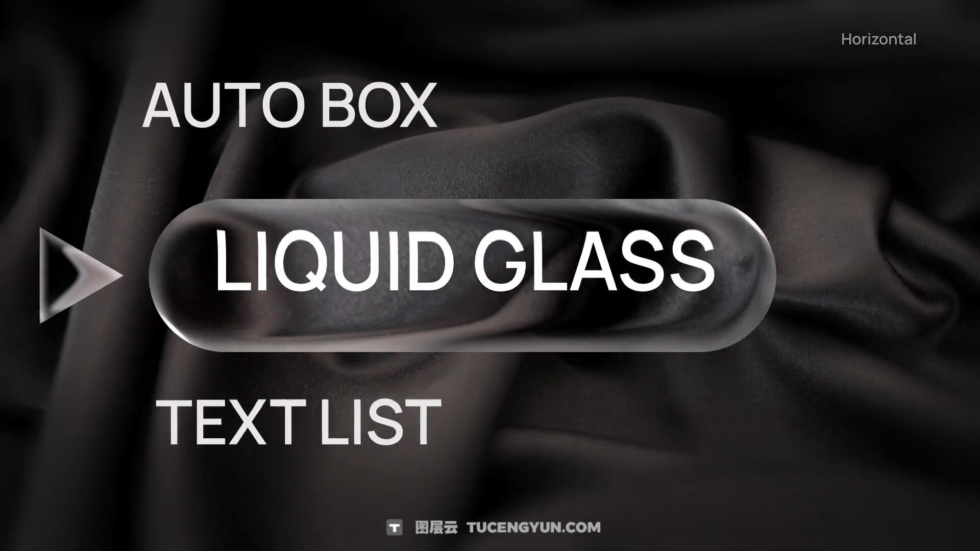 AE模板：苹果液态玻璃风格文字标题轮播、循环、滚动场景动画排版模板 支持横竖屏（14444）图层云