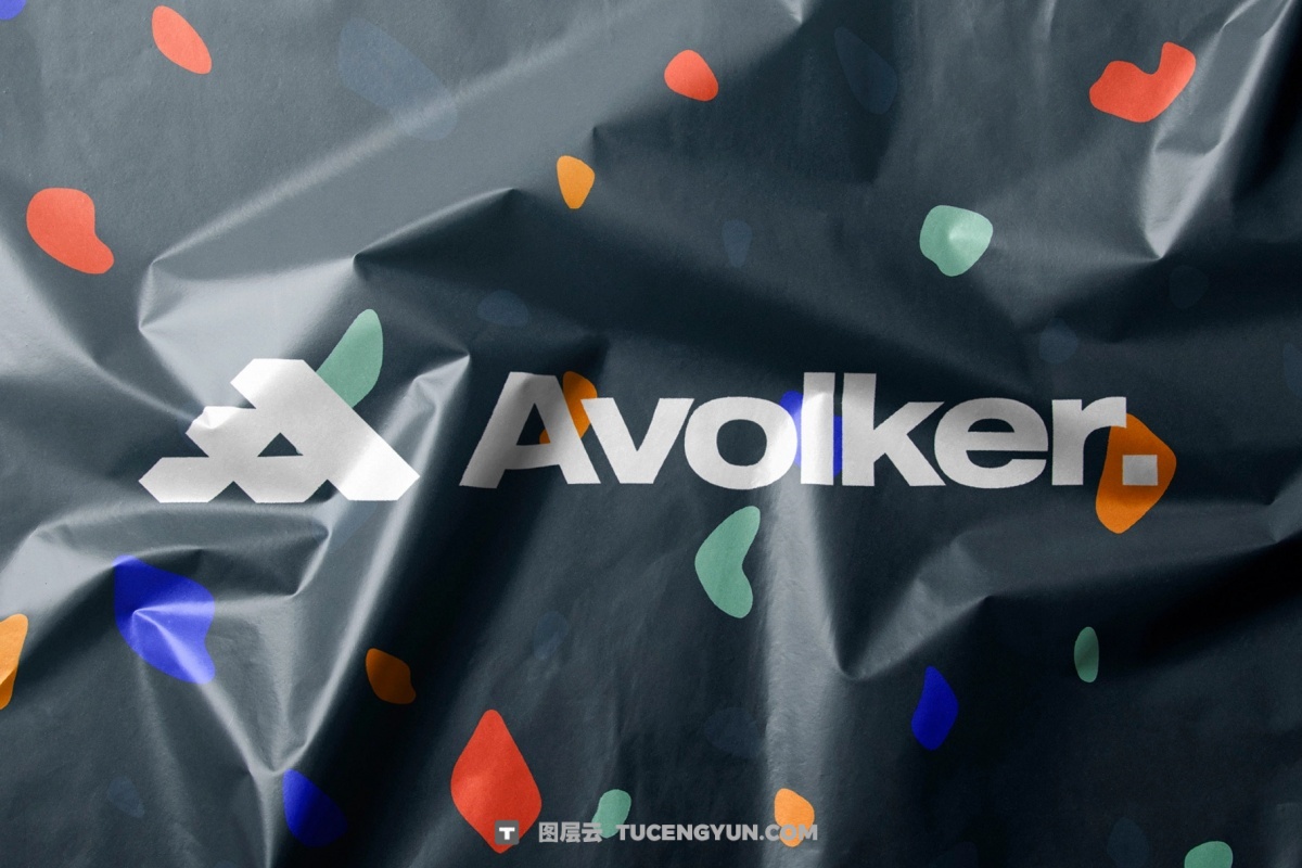 复古真实褶皱胶合折痕塑料购物袋背景肌理纹理文字标题效果PSD特效样机（14462）图层云