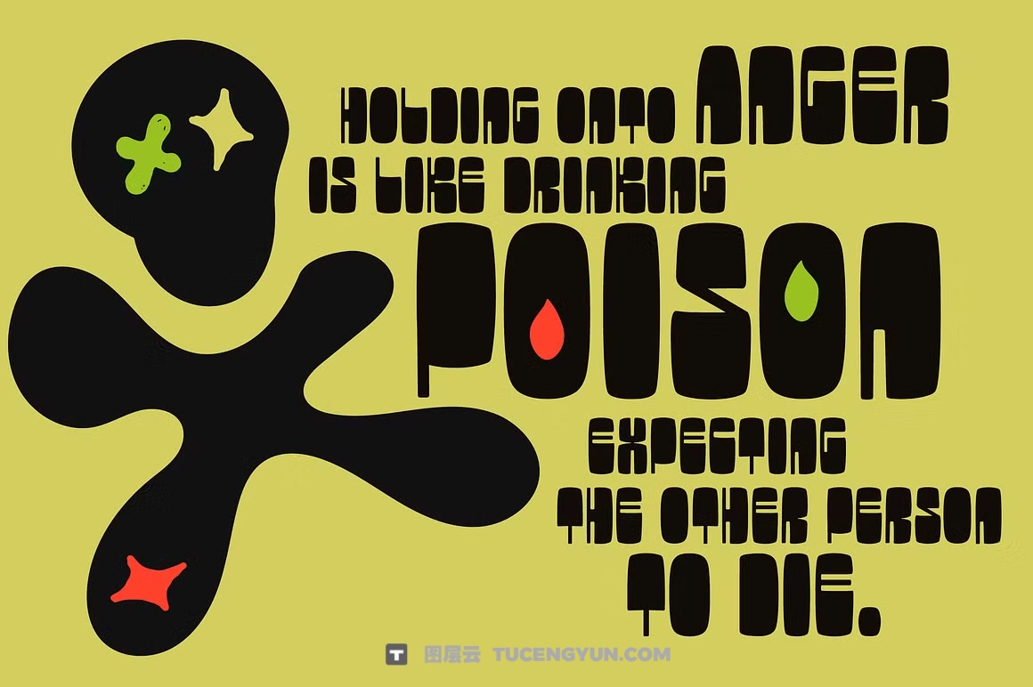 英文字体：复古美学马蒂斯风格粗糙边缘手写镂空剪影封面海报设计字体 Ginsa Silhouette – analog aesthetic（14463）图层云