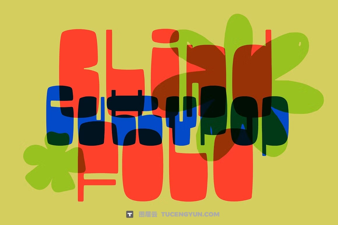 英文字体：复古美学马蒂斯风格粗糙边缘手写镂空剪影封面海报设计字体 Ginsa Silhouette – analog aesthetic（14463）图层云