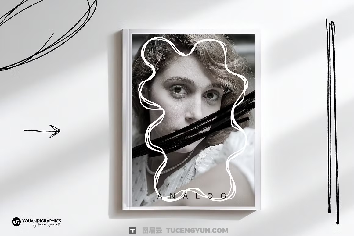 260款趣味创意马克笔钢笔蜡笔涂鸦笔触形状图形箭头标记AI矢量+PNG设计套装 Analog Hand Drawn Elements Set（14479）图层云