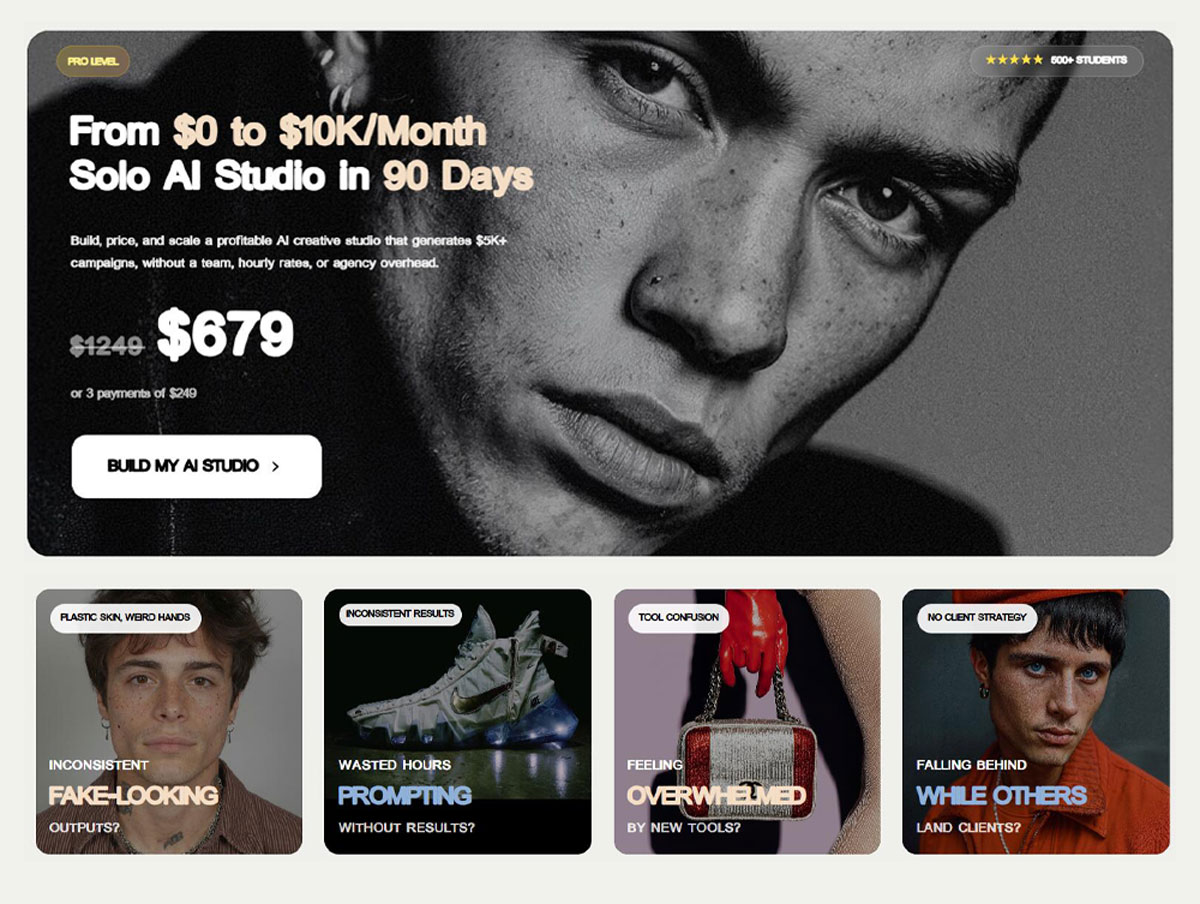 大师课程：AI工作室创意品牌视觉创作流程视频课程 中文字幕 Waviboy AI Studio [AI Creative Studio]（14496）图层云