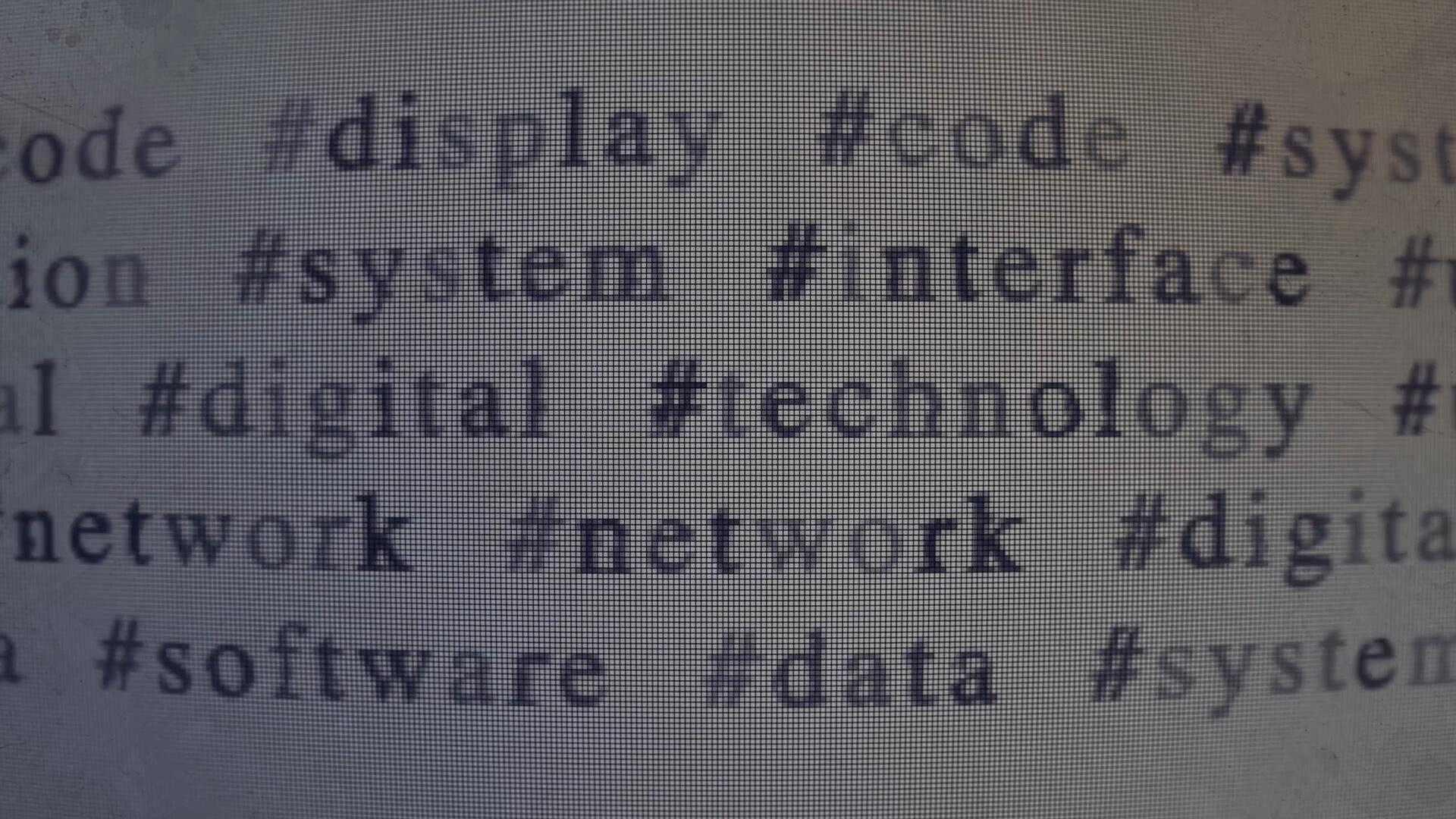 AE模板：真实数字屏幕微距镜头显示器关键词切换动画效果（14585）