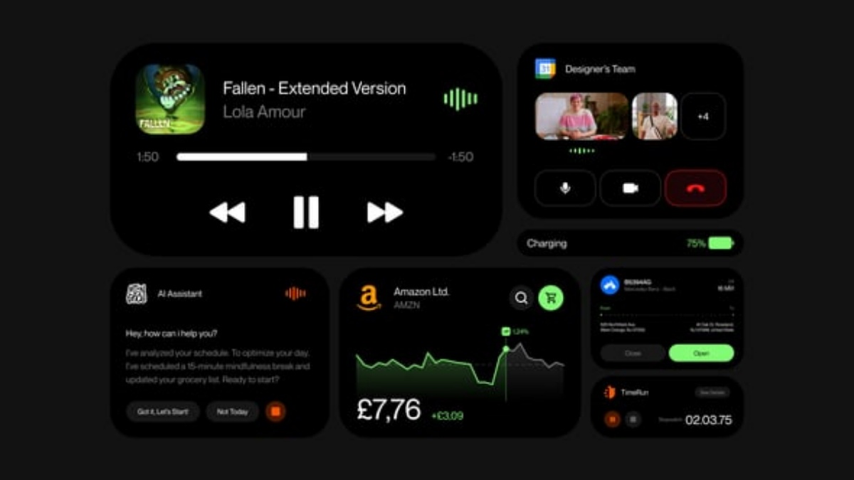 AE模板：iPhone灵动岛音乐、电量、消息、AI帮助界面控件动画模板（14596）