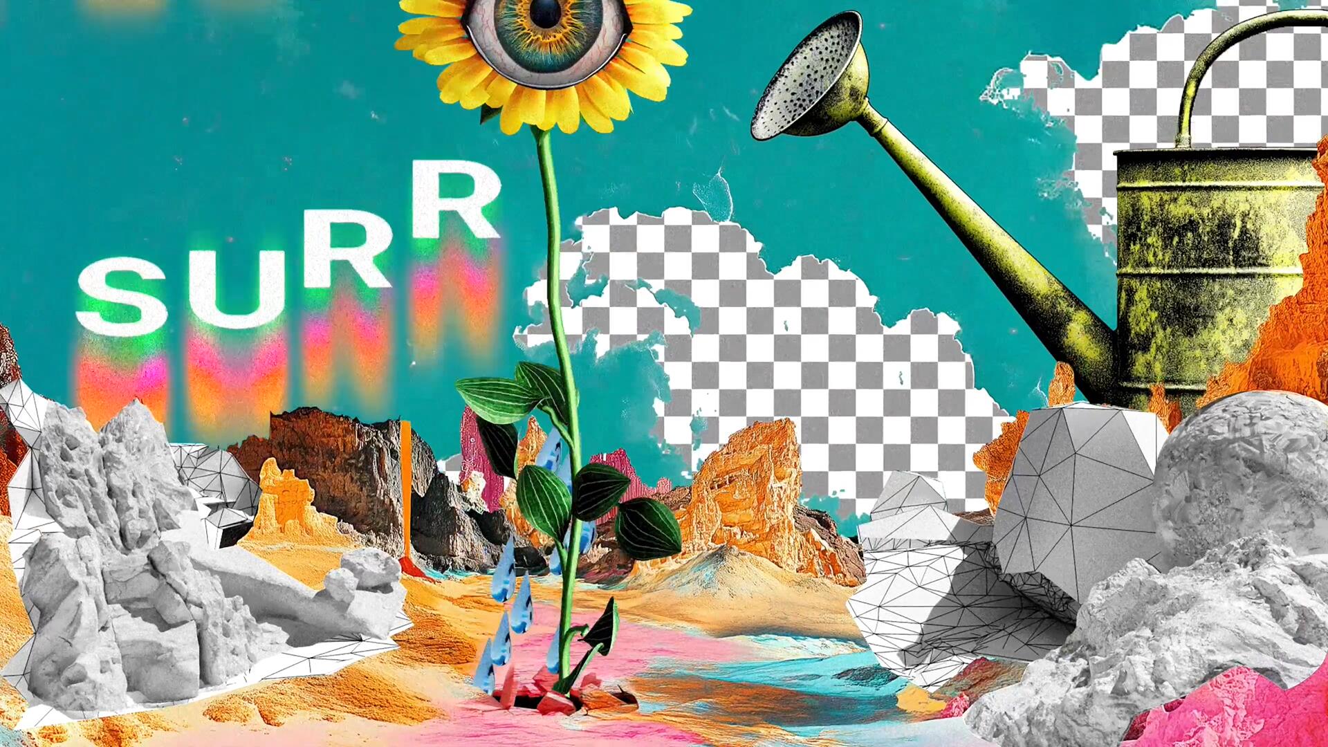 FCPX插件：超现实主义3D抽象几何渐变弥散光设计元素开场片头（14602）